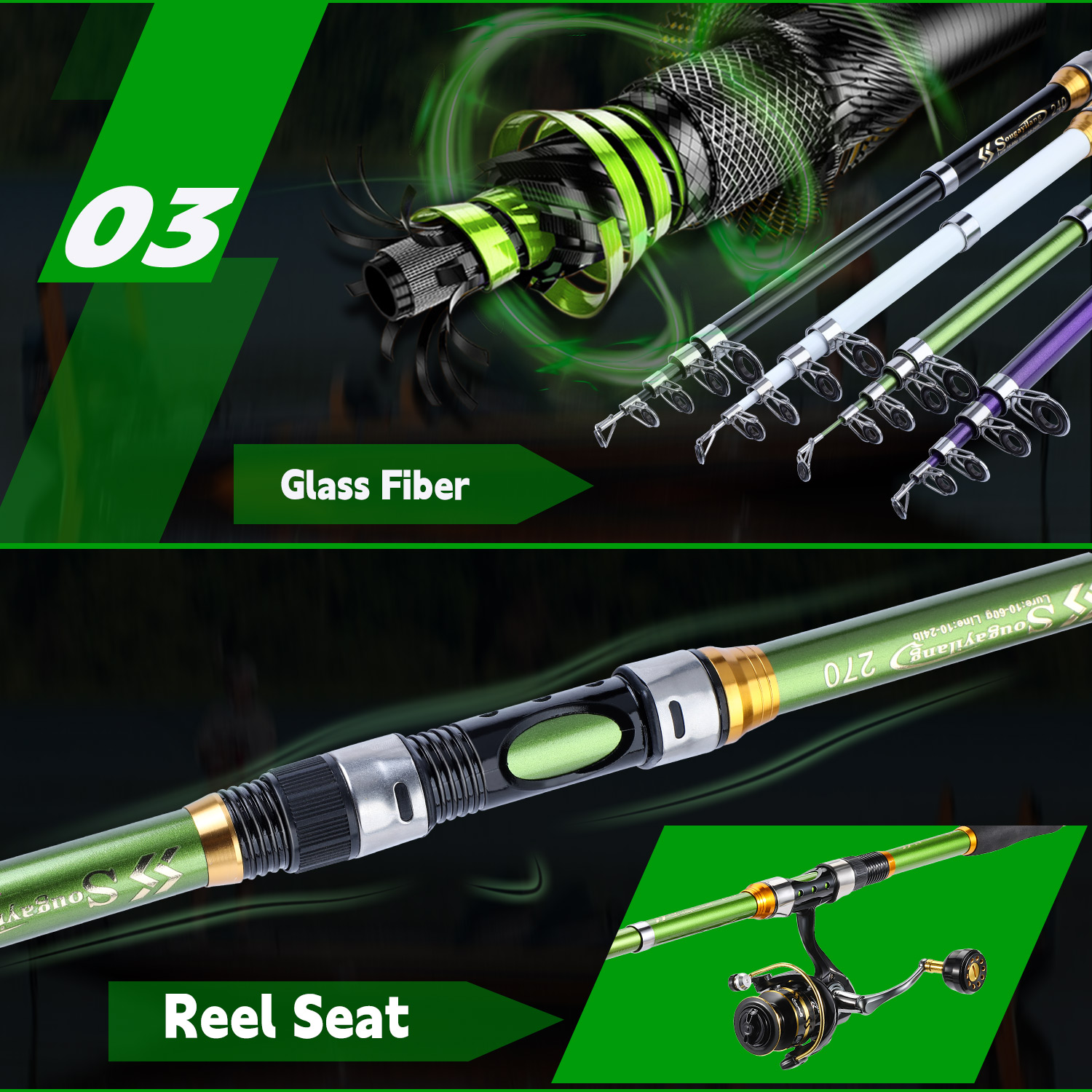 Sougayialng Spinning Fishing R - Fishing Rod Combo recension och pris