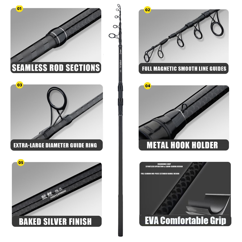 3.0M-4.2M Carp Telescopic Fish - Fishing Rod Surf recension och pris